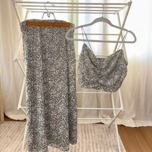 Abercrombie Floral Print Green Skirt Set